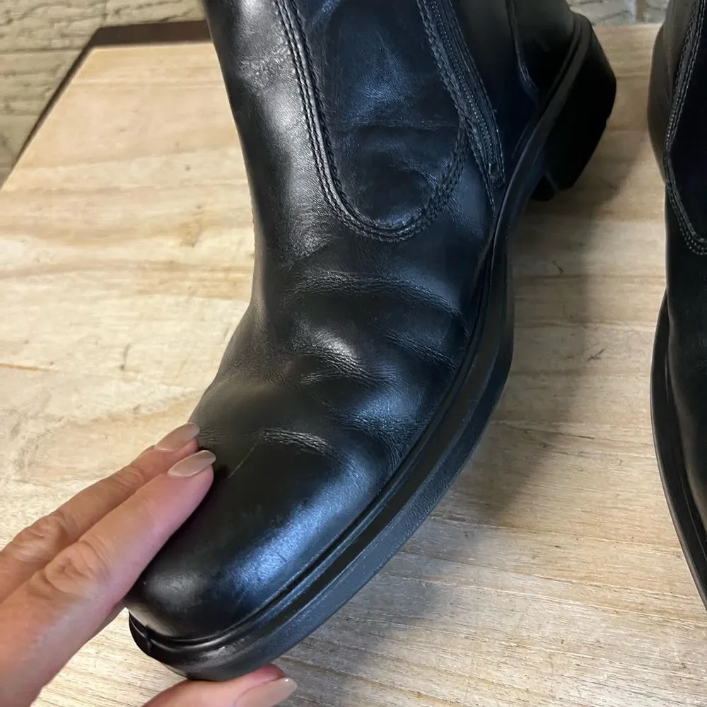 Ecco leather wool lined boots size 46